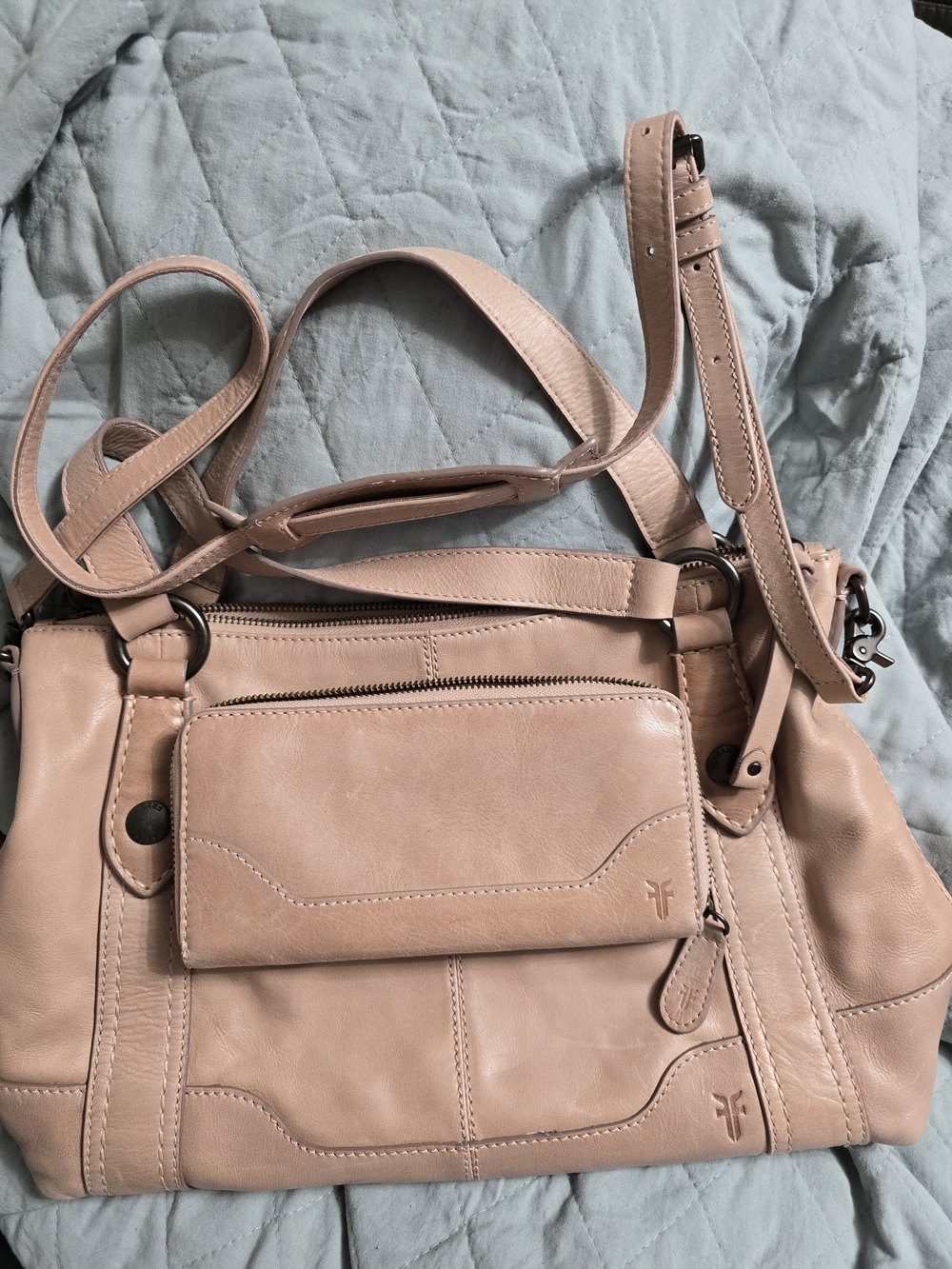 Frye Pale Blush Leather Shoulder Bag